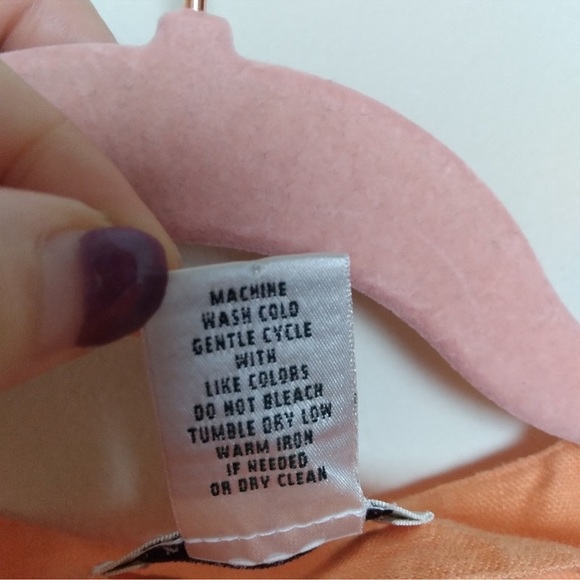 Laura Ashley Orange 100% Linen Sleeveless Button Front Vest Blouse Size Small - Picture 7 of 8